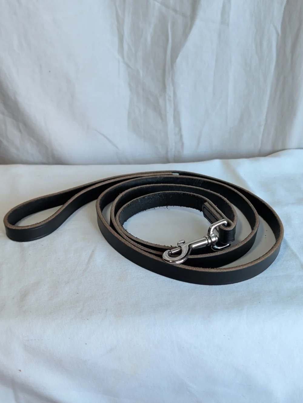 Classic Black Leather Dog Leash with Silver Hardware All Purpose For Your Pet ❤️